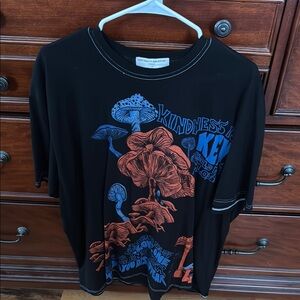 Project Social T Black Top with Blue Design